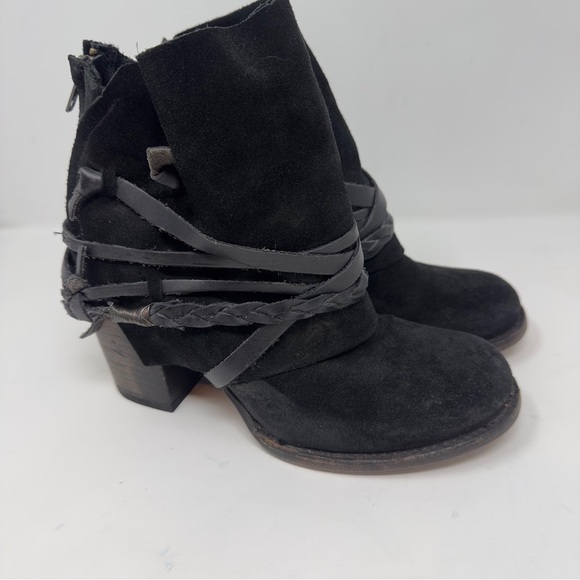 Black Ankle Boots with Braided Strap - Picture 2 of 9